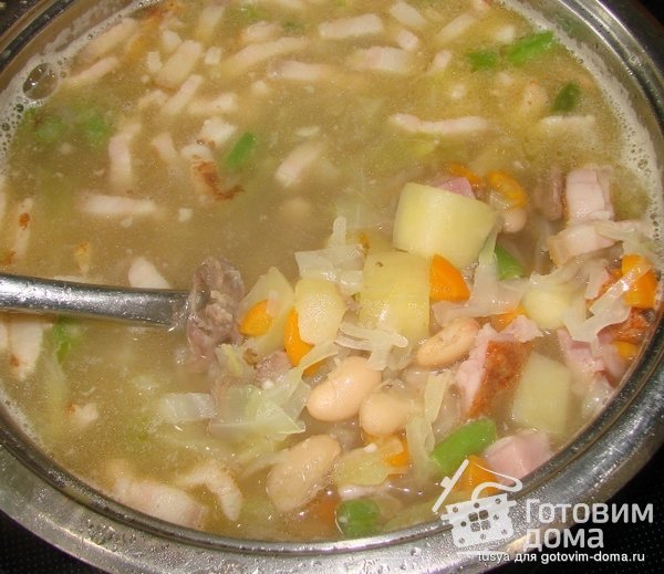 Гарбюр -густой крестьянский суп с капустой фото к рецепту 10