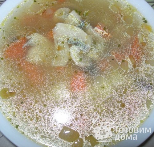 Грибной суп с кукурузной крупой