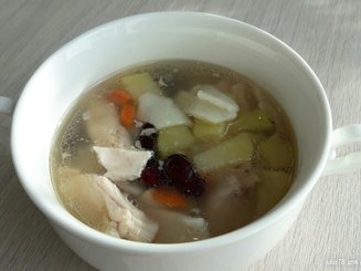 Чорба с домашней лапшой и фасолью