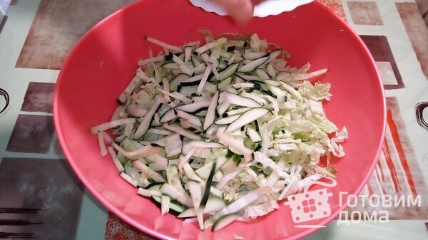 Салат из пекинской капусты с грибами и мясом фото к рецепту 1