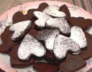 Печенье "Шоколадные сердечки с джемом"