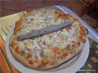Фламмкухен из Эльзасса - пирог с луком, беконом и сыром