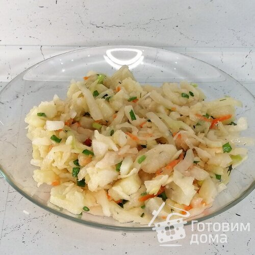 Картофельный салат с квашеной капустой