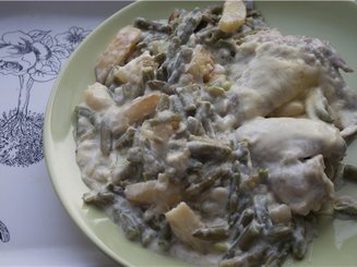 Горшочки с картошкой и стручковой фасолью