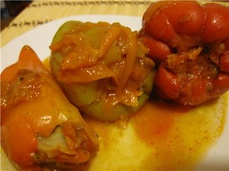 Перцы, фаршированные капустой с фаршем