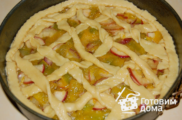 Песочный пирог с тыквенно-яблочной начинкой фото к рецепту 4