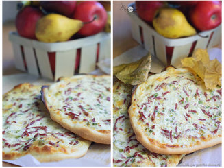Фламмкухен из Эльзасса - пирог с луком, беконом и сыром