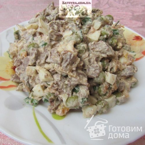 Салат из куриной печени