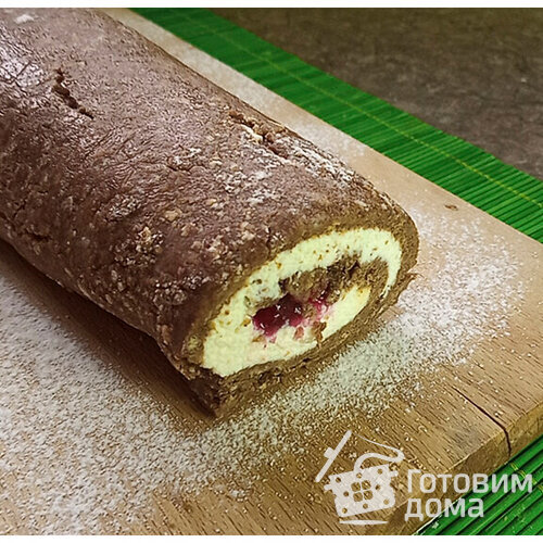 Рулет из печенья с творожной начинкой к чаю