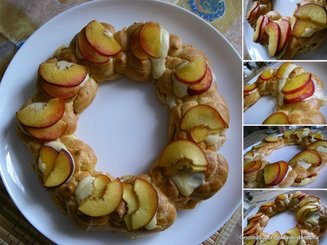 Венок из заварного теста с клубникой