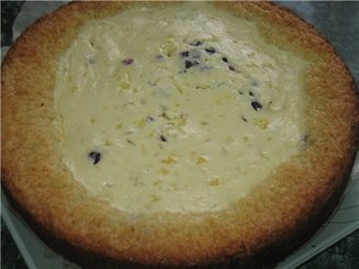 Черничный пирог с творожной заливкой