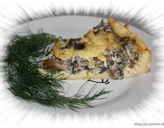 Пирог с грибами и сыром