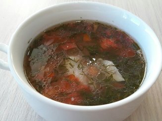 Рисовый суп с помидорами