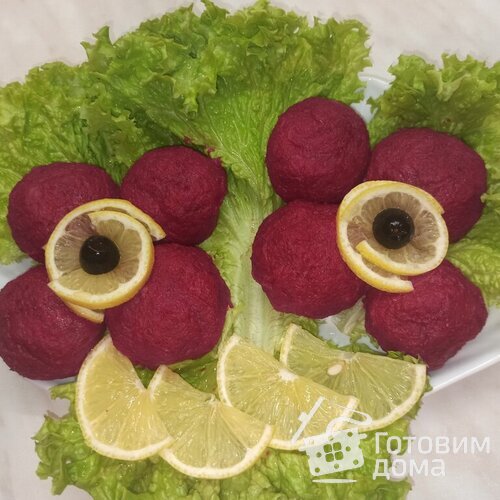 Закуска шарики из свеклы с сельдью