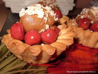Пирожное "Корзиночка со сгущеным молоком"