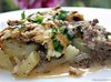 Картофельная запеканка с фаршем и грибами