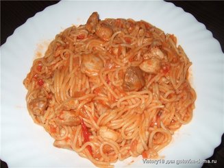 Спагетти с курицей