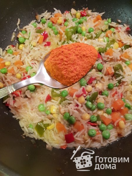 Рис с овощами  и морепродуктами фото к рецепту 8