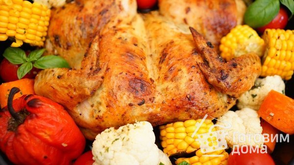 Сочная курочка в духовке с овощами фото к рецепту 5
