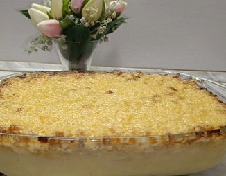 Картофельная запеканка с курицей и грибами