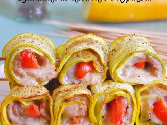 Рулетики из кабачков с курицей