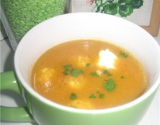 Тыквенный суп-пюре с фрикадельками "Солнечное утро"