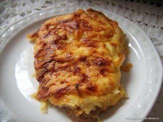 Свинина под сырно-яблочной шапкой