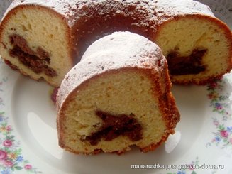 Апельсиновый кекс с шоколадным творогом