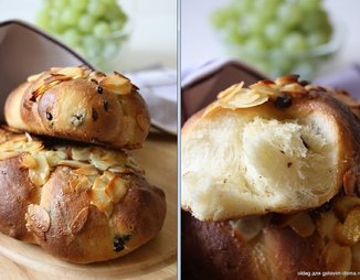 Сдобная булка/булочки с миндальной глазурью