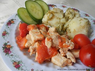 Курица с перцем по романски