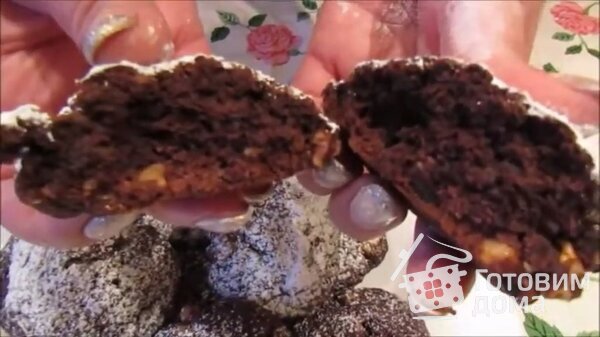 Постное шоколадно-ореховое печенье фото к рецепту 3