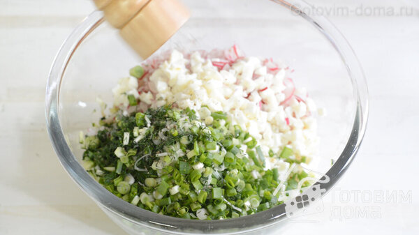 Окрошка с курицей на кефире фото к рецепту 7