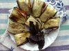 Язычки из баклажан с печеным перцем и шампиньонами