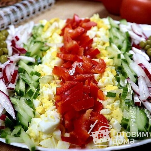 Овощной салат с яйцом