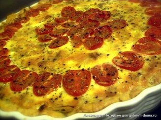 Открытый пирог с капустой и мясным фаршем