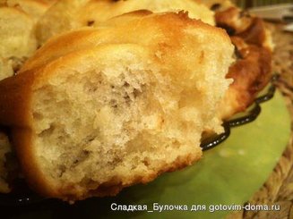 Творожные улитки начинённые пудингом и вишней