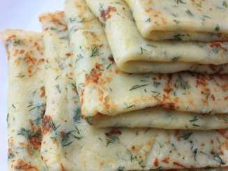 Сырные блины с укропом