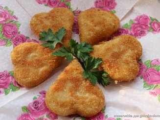 Хрустящие "сердечки" с сырной начинкой