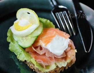 Smørrebrød - Датский открытый бутерброд с лососем