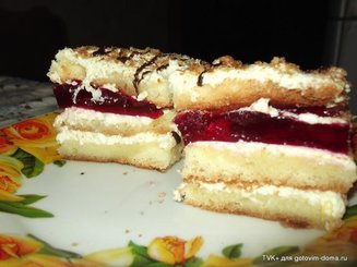 Рулет с масляным кремом и желе по ГОСТу