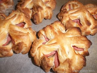 Колбасные цветочки к завтраку