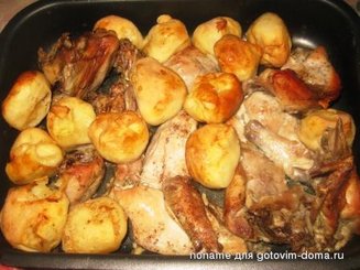 Куриные окорочка с пирожками