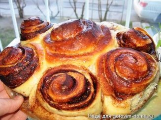 Сдобные булочки с какао к завтраку