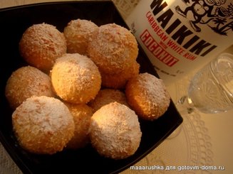 Печенье "Кокосовые шарики с начинкой из чернослива и изюма"