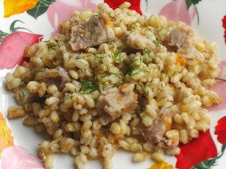Перловая каша в казане