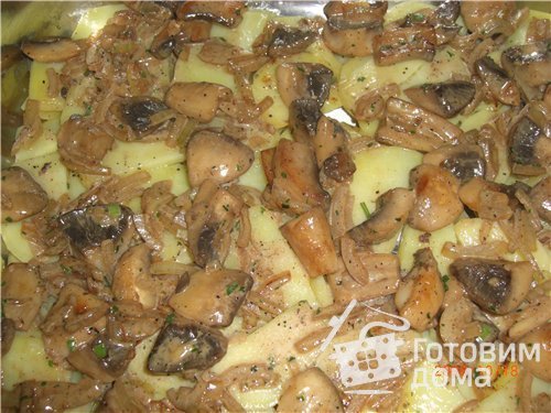 Пирог заливной с картофелем и грибами фото к рецепту 2