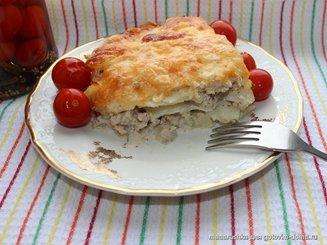 Запеканка из фарша и картофеля