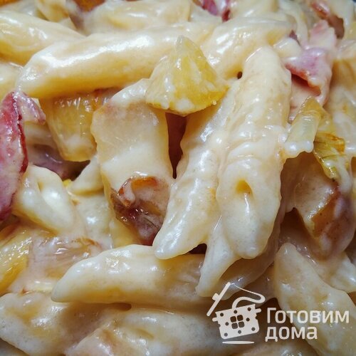 Паста с беконом и грушей
