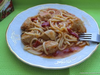 Спагетти с курицей