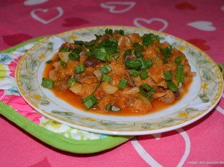Сердечки, тушенные с капустой